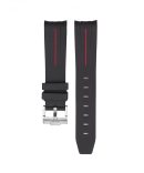 svart gummi med rött streck som följer boetten